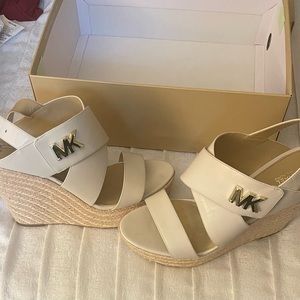 Michael Kors off white wedges